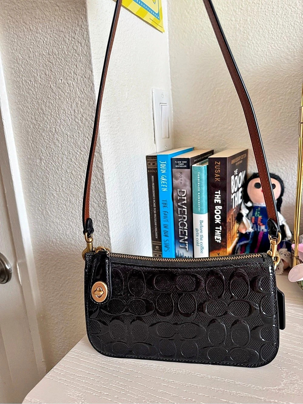 Coach Penn Black Shoulder Signature Leather Bag